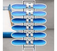 Minglez Guarda EsquíS Estante para Exhibir Patinetas con Ganchos Separadores, Soporte para Tablas de Snowboard con Ruedas Bloqueables para 5, 6 o 7 Piezas, Portaesquís(Holds 6 pcs)