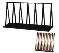 Minglez Guarda EsquíS Portaesquís Independiente para 1, 2, 3, 4, 5 y 6 Pares, Soportes Metálicos para Guardar Esquís con Ruedas Bloqueables, Soporte Vertical para Exhibir Patinetas(Hold 6 Pair ski)