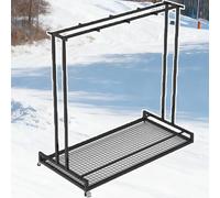 Minglez Guarda EsquíS Portaesquís para Almacenamiento y Organización en El Garaje, Soporte para Tablas de Snowboard de Suelo con Ruedas Bloqueables, Organizador(Holds 8 pcs (4 Pair))