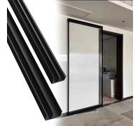 Minglez Kit Puerta Corredera Kit de Herrajes Ocultos para Puerta Corrediza de Granero 76 122 107 61 91 81, Juego de Riel Oculto con Cierre Suave(143cm/56.3in)