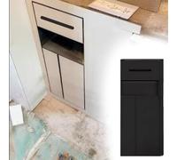 Minglez Portarrollos Empotrable Papelera y Portarrollos de Papel Higiénico Ocultos, Aptos para Revestir con Azulejos Portaescobillas de Baño Empotrado a RAS de Pared Nicho de Ducha Integrado