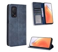 MingMing Funda para Xiaomi Mi 10T 5G/Xiaomi Mi 10T Pro 5G, Funda Protector con Cáscara de TPU, Soporte Plegable, Ranura para Tarjeta, Funda Tapa Libro Flip Phone Cover Case para Mi 10T, Azul
