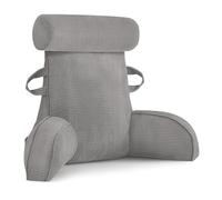 MINGPINHUIUS Cojín lumbar, cojín de lectura para cama y sofá con cojín cervical extraíble, cojín lumbar grande con apoyabrazos, ideal como soporte lumbar para leer, ver televisión, descansar, trabajar