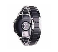 MINGSHAN 20 mm 22 mm 24 mm banda de cerámica de lujo compatible con Samsung Galaxy 3 Watch 46mm 42mm Gear S3 Strap activo 2 40 44mm Smart Watch Correa de cerámica(Color:Matte light Black,Size:24mm)