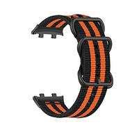 MINGSHAN Correa de reloj de lienzo de nylon compatible con Oppo Watch 41 mm 46 mm Pulsera de pulsera de banda inteligente original compatible con Oppo Watch 2 42 mm 46 mm Correa(Color:Black orange,Siz