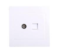 MINGSTORE Adaptador de Red RJ45 + Antena de TV Toma de Panel Frontal de Salida de Montaje en Pared coaxial