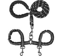 MingXpets Correa doble para perro, correa doble para perro, giratoria de 360°, sin enredos, entrenamiento para caminar para perros grandes y medianos, elástico reflectante para dos perros, 18 ~ 120