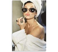 MINGYANMAO Imprimir En Lienzo 50 * 70cm Audrey Hepburn Lip Gloss Print Picture Paintings per la decorazione della camera da letto del soggiorno Senza Cornice