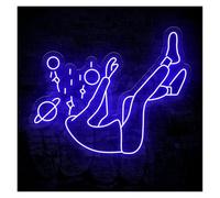 MINGYTN Decoración Lámparas Letrero De Neón Cayendo Al Espacio, Luz Para Oficina, Bar, Hogar, Habitación, Decoración De Pared, 65cm(Segundo)