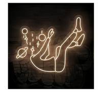 MINGYTN Decoración Lámparas Letrero De Neón Cayendo Al Espacio, Luz Para Oficina, Bar, Hogar, Habitación, Decoración De Pared, 65cm(H)