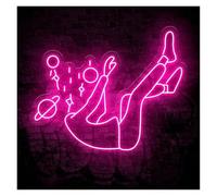 MINGYTN Decoración Lámparas Letrero De Neón Cayendo Al Espacio, Luz Para Oficina, Bar, Hogar, Habitación, Decoración De Pared, 65cm(UN)