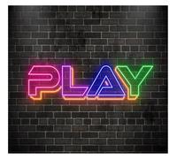 MINGYTN Decoración Lámparas Letrero De Neón Con Texto JUGAR, Divertido, Arte De Pared Decorativo Para Salas De Juegos Y Espacios De Entretenimiento, Lámparas Regulables 45cm