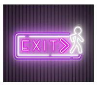 MINGYTN Decoración Lámparas Letrero De Neón EXIT Para Comerciantes, Compradores Y Pequeñas Empresas. Decoración De Pared Direccional Para Tiendas, Bares, Cervecerías, Clubes, Multiusos, 50cm(UN)