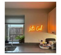 MINGYTN Decoración Lámparas Letrero De Neón Let's Cook, Alimentado Por USB, Para Decoración De Cocina, De Pared, Luz De Neón Para Decoración Del Hogar 40x16cm(Orange,Green,Black)