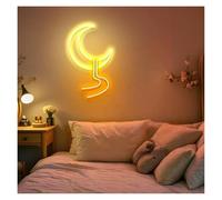 MINGYTN Decoración Lámparas Letrero De Neón Moon River, Ideal Para Tiendas, Estudios, Dormitorios, Decoración De Pared, 23cmx38cm(C)