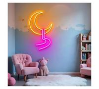 MINGYTN Decoración Lámparas Letrero De Neón Moon River, Ideal Para Tiendas, Estudios, Dormitorios, Decoración De Pared, 23cmx38cm(E)