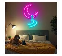 MINGYTN Decoración Lámparas Letrero De Neón Moon River, Ideal Para Tiendas, Estudios, Dormitorios, Decoración De Pared, 23cmx38cm(Segundo)