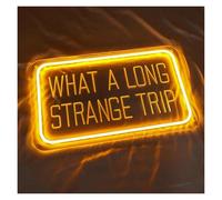 MINGYTN Decoración Lámparas Letrero De Neón What A Long Strange Trip, Arte Mural De Estudio, Decoración De Sala De Música, 40cm(Segundo)