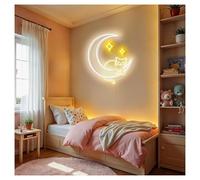 MINGYTN Decoración Lámparas Luces De Neón De Luna De Gato Torpe Con Brillo Ajustable, Adecuadas Para Decoración De Pared De Estudio Y Dormitorio, 43cmx48cm(Re)