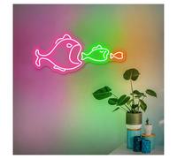MINGYTN Decoración Lámparas Luz De Neón De Pez Grande Y Pequeño, Ideal Para Decoración De Pared De Pub, Dormitorio Y Hogar, Regulable, 25cmx56cm(C)