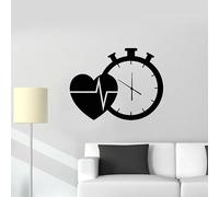 MINGYUANS Adhesivo de pared negro extraíble para monitor de frecuencia cardíaca para centros de fitness y lugares de vida saludable, creando un ambiente energizante, 42 x 54 cm