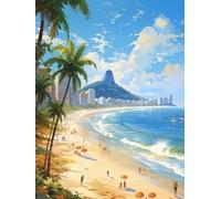 MINGYUANS Pintura de números DIY del paisaje soleado de Río de Janeiro, añade un toque tropical, ideal para decoración de sala de estar y dormitorio, tamaño 40 x 50 cm (sin marco)