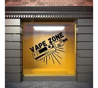 MINGYUANS Vape Zone - Vape Shop - Adhesivo de pared extraíble negro para decoración de ventanas de tienda de cigarrillos electrónicos, creando un ambiente moderno, 57 x 52 cm