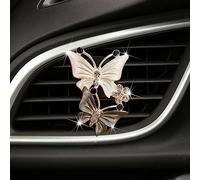 MINGZAIQIPEI Accesorios de coche con doble mariposa para mujer, clip de perfume de coche, bonito y exquisito difusor de aire acondicionado de coche (gris)