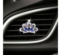 MINGZAIQIPEI Bling Crystal Imperial Crown Decor Car Accessories Car Perfume Clip (Azul)