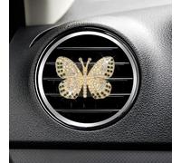 MINGZAIQIPEI Clip de mariposa brillante para decoración interior, ambientador de coche, clips de ventilación de automóvil, accesorios de automóvil con diamantes de imitación para niñas y mujeres,