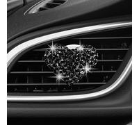 MINGZAIQIPEI Clips de ventilación de corazón brillante, ambientadores de coche, clips de ventilación para difusor de coche, clip de ventilación de diamantes de imitación, decoración interior del