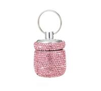 MINGZAIQIPEI Pequeño pastillero llavero lindo mini bolsas de pastillas contenedor organizador de almacenamiento de vitaminas llavero personalizar colgante para viajes y exteriores (rosa)