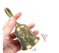 MINGZE Campana De Mano, Campana De Llamada De Aleación De Zinc Clásica Tradicional Servicio Handbell Loud Call Bell con Mango para La Escuela, Recepción Cena Servicio De Hotel Decora Hogar (Oro)