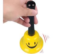 MINGZE Campana De Mano De Metal, Colores Múltiples Al Azar Servicio Handbell Loud Call Bell con Mango, para Eventos De Boda Decoración, Food Line, Alarma Jingles Realizar Llamadas, Oro Y Plata