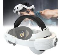 MINGZE Correa Elite, VR Auricular Elite Correa de Cuero para Meta Quest 3/Quest 3S Accesorios, Correa para la Cabez para la Cabeza Cómoda Compatible (Blanco)