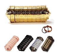 MINGZE Da Vinc Code, Mini Cryptex For Christmas Valentine's Day Most románticos creativos Interesting Birthday Gifts For Boyfriend and Girlfriend Brain Teaser Lock Puzzles（Dorado）