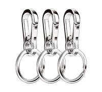 MINGZE Llavero metálico llavero, llavero extraíble de Liberación rápida, llavero de acero inoxidable pesado, 3pcs