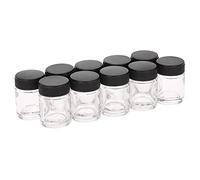 mingzhe 10 Botellas de Vidrio PP para Aerógrafo, 3/4 Oz, 22 CC, Tarros para Aerógrafo con Tapas de Plástico, Compatibles con Aerógrafos Master Paasche Herramientas Pintura,