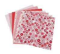 mingzhe 7 Piezas 100% Tela de Algodón Cuadrado Patchwork de Flores Rojas Precortadas Tela Costura DIY con Mayor Densidad para Elaborar Decoraciones Disfraces (50 * 50cm)