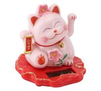 mingzhe Adorno de Brazo Agitador de Gato la Suerte con Energía Solar, Decoración Gato la Fortuna ABS Rosa con Inducción Luz para el Hogar, Coche, Oficina, Escritorio, Regalo