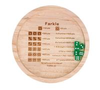 mingzhe Bandeja Clásica de Juego de Dados Farkle, Mejora Las Habilidades Matemáticas con Bandeja Dados Madera, Ideal para Reuniones Familiares, 6 Incluidos (Redondo 18cm)