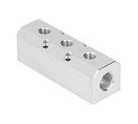 Mingzhe Bloque de Distribución de Aire Aluminio, Colector 3 Vías y 5 Puertos con Entrada G1/2 para Reparación Automóviles e Ingeniería Eléctrica, 40x40mm (SY40-02-3F)