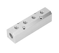 Mingzhe Bloque de Distribución de Aire Aluminio, Colector 3 Vías y 5 Puertos con Entrada G1/2 para Reparación Automóviles e Ingeniería Eléctrica, 40x40mm (SY40-02-4F)