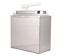 mingzhe Bomba Dispensadora de de Acero Inoxidable con Cabezal Prensa 35 Ml, Caja Interior Plástico PP Capacidad 1L/2L para Restaurante, Cafetería en Casa (1L Incluyendo Base)