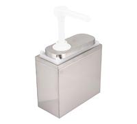 mingzhe Bomba Dispensadora de de Acero Inoxidable con Cabezal Prensa 35 Ml, Caja Interior Plástico PP Capacidad 1L/2L para Restaurante, Cafetería en Casa (2L con Base)