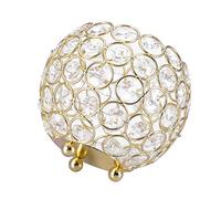 mingzhe Candelero de Cristal para Luz de té, Diseño Hueco con Base Metal para Centros Mesa Decoración Boda (Diámetro 12 cm/4,7 Pulgadas)