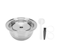Mingzhe Cápsula de café Recargable Cápsula de café Reutilizable Acero Inoxidable Compatible con la Máquina Plus Incluye Cepillo Cuchara Solución Preparación Material Premium (80ML)
