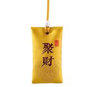 mingzhe Collar de Bolsa de Sal Espiritual Bordado con Atracción Dinero y Calma, Bolsita Budista Clásica para la Salud, Amor, Seguridad y Encanto Antiguo, Bolsita Regalo PE (Amarilla)