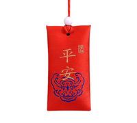 mingzhe Collar de Bolsa de Sal Espiritual Bordado con Atracción Dinero y Calma, Bolsita Budista Clásica para la Salud, Amor, Seguridad y Encanto Antiguo, Bolsita Regalo PE (Vino Tinto)