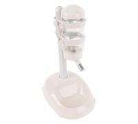 Mingzhe Comedero Dispensador de Agua para Mascotas, Ajustable, Base Fuerte y Estable, Diseño Desmontable, Postura para Comer Más Cómoda, una Mejor Hidratación y Nutrición con (Beige)